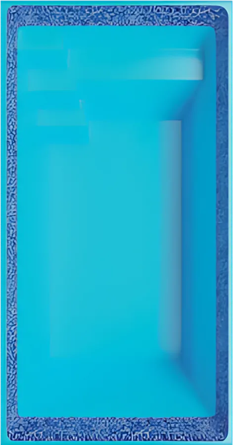 Desenho de fábrica da piscina Murano 7, vista de cima